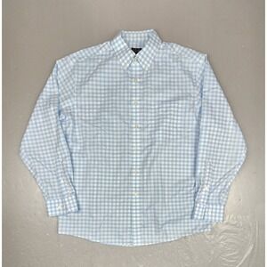 Jos. A. Bank Traveler's Collection Button Down Shirt Mens Large Blue Check L/S
